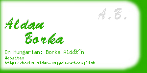 aldan borka business card